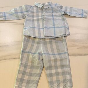 Burberry Kids  Set - Light Blue and White
